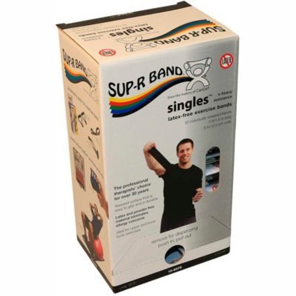 Fabrication Enterprises Sup-R Band® Latex Free Exercise Band, 5' Strips, Black, 30 Strips/Box 1634735